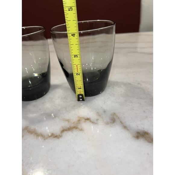 Libbey Double Old Fashioned Rocks Glasses Classic Smoke Gray 4 Modern Set of 2 - Picture 3 of 7